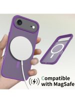 Mobile Phone Case iPhone Air [Compatible with MagSafe] Translucent Matte Magnetic Shockproof Anti-Fingerprint Protective Case Case, Purple - Image 2