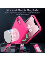 Mobile Phone Case iPhone 16e [Compatible with MagSafe] Translucent Matte Magnetic Shockproof Anti-Fingerprint Protective Case Case, Bright pink - Image 3
