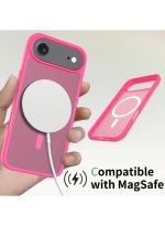 Mobile Phone Case iPhone Air [Compatible with MagSafe] Translucent Matte Magnetic Shockproof Anti-Fingerprint Protective Case Case, Bright pink - Image 3