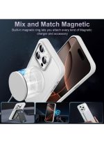 Mobile Phone Case iPhone 16 pro max [Compatible with MagSafe] Translucent Matte Magnetic Shockproof Anti-Fingerprint Protective Case Case, Clear - Image 3