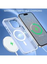 Mobile Phone Case iPhone 11 pro 5.8 inch [Compatible with MagSafe] Translucent Matte Magnetic Shockproof Anti-Fingerprint Protective Case Case, Blue - Image 3