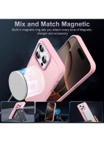 iPhone 11 Pro 5.8-inch Mobile Phone Case [MagSafe Compatible] Clear Matte Magnetic Protective Case, Shockproof and Fingerprint Resistant, Pink - Image 2