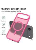 Mobile Phone Case iPhone Air [Compatible with MagSafe] Translucent Matte Magnetic Shockproof Anti-Fingerprint Protective Case Case, Bright pink - Image 2