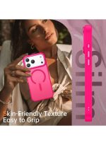 Mobile Phone Case iPhone 17 Pro [Compatible with MagSafe] Translucent Matte Magnetic Shockproof Anti-Fingerprint Protective Case 6.9 Inch Case, Bright pink - Image 3