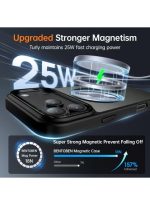 Mobile Phone Case iPhone 17 Pro [Compatible with MagSafe] Translucent Matte Magnetic Shockproof Anti-Fingerprint Protective Case 6.9 Inch Case, Black - Image 2