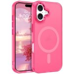 Mobile Phone Case iPhone 17 [Compatible with MagSafe] Translucent Matte Magnetic Shockproof Anti-Fingerprint Protective Case 6.9 Inch Case, Bright pink