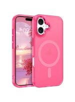 Mobile Phone Case iPhone 17 [Compatible with MagSafe] Translucent Matte Magnetic Shockproof Anti-Fingerprint Protective Case 6.9 Inch Case, Bright pink