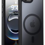Mobile Phone Case iPhone 16e [Compatible with MagSafe] Translucent Matte Magnetic Shockproof Anti-Fingerprint Protective Case Case, Black