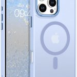 Mobile Phone Case iPhone 14 pro 6.1 inch [Compatible with MagSafe] Translucent Matte Magnetic Shockproof Anti-Fingerprint Protective Case Case, Blue