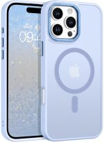 Mobile Phone Case iPhone 14 pro 6.1 inch [Compatible with MagSafe] Translucent Matte Magnetic Shockproof Anti-Fingerprint Protective Case Case, Blue