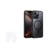 Mobile Phone Case iPhone 16 pro [Compatible with MagSafe] Translucent Matte Magnetic Shockproof Anti-Fingerprint Protective Case Case, Black