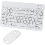 Touch CT-1010 Wireless Keyboard and Mouse Combo – Slim, Rechargeable, Bluetooth & 2.4GHz – Ultra-Thin Keyboard with Mouse for Laptop, Tablet, PC, MacBook (White)
