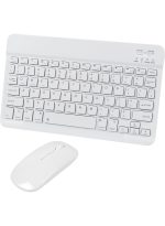 Touch CT-1010 Wireless Keyboard and Mouse Combo – Slim, Rechargeable, Bluetooth & 2.4GHz – Ultra-Thin Keyboard with Mouse for Laptop, Tablet, PC, MacBook (White)