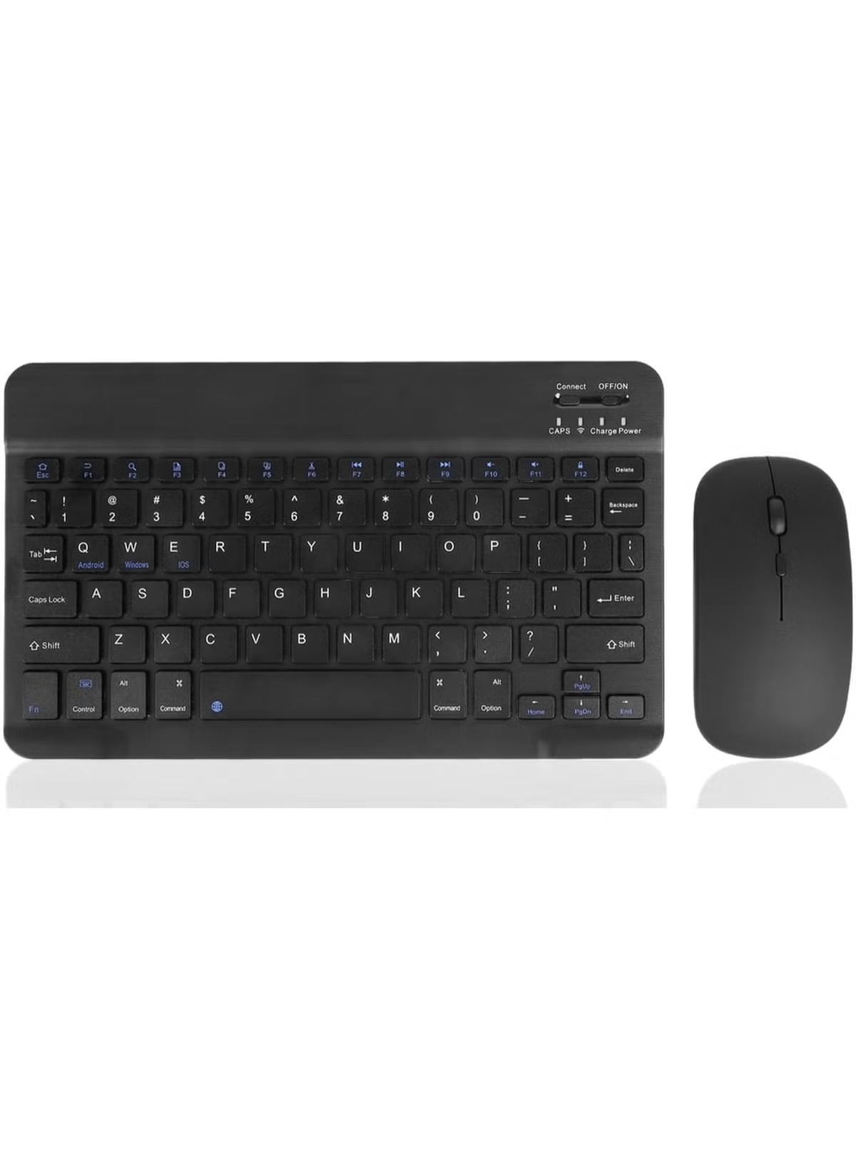 imgi_209_99276941-7 Touch CT-1010 Wireless Keyboard and Mouse Combo – Slim, Rechargeable, Bluetooth & 2.4GHz – Ultra-Thin Keyboard with Mouse for Laptop, Tablet, PC, MacBook (Black) - Image 1