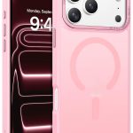 Mobile Phone Case iPhone 17 Pro [Compatible with MagSafe] Translucent Matte Magnetic Shockproof Anti-Fingerprint Protective Case 6.9 Inch Case, Pink