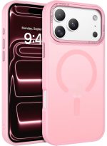 Mobile Phone Case iPhone 17 Pro [Compatible with MagSafe] Translucent Matte Magnetic Shockproof Anti-Fingerprint Protective Case 6.9 Inch Case, Pink