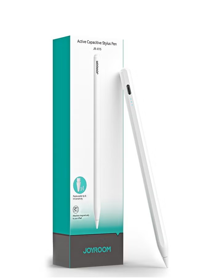 imgi_222_c036d45c-d9e5-44a3-ba95-a54669e14fa2 JOYROOM Active Digital Stylus Pen Pencil 2nd Generation iPad Pen,Featuring Zero Latency,Palm Rejection,Precise Touch Functionality,Anti-Jump Technology,and Tilt Sensitivity,For Apple iPad 2018 And Newer Versions White - Image 1