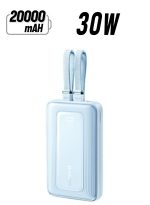 Power Bank, 20,000mAh 30W Max Fast Portable Charger with Built-in USB-C and MFi Certified Lightning Cables, USB-C&A, Battery Pack for iPhone 17/16/15/14 Series, MacBook, Galaxy