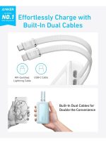 Anker Anker Power Bank, 20,000mAh 30W Max Fast Portable Charger with Built-in USB-C and MFi Certified Lightning Cables, USB-C&A, Battery Pack for iPhone 17/16/15/14 Series, MacBook, Galaxy - Image 2