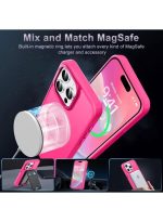 Mobile Phone Case iPhone 13 pro max 6.7 inch [Compatible with MagSafe] Translucent Matte Magnetic Shockproof Anti-Fingerprint Protective Case Case, Bright pink - Image 3