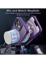 Mobile Phone Case iPhone 11 6.1 inch [Compatible with MagSafe] Translucent Matte Magnetic Shockproof Anti-Fingerprint Protective Case Case, Purple - Image 3