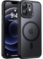 Mobile Phone Case iPhone 11 6.1 inch [Compatible with MagSafe] Translucent Matte Magnetic Shockproof Anti-Fingerprint Protective Case Case, Black