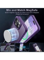 Mobile Phone Case iPhone 13 pro max 6.7 inch [Compatible with MagSafe] Translucent Matte Magnetic Shockproof Anti-Fingerprint Protective Case Case, Purple - Image 2