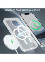 Mobile Phone Case iPhone 13 6.1 inch [Compatible with MagSafe] Translucent Matte Magnetic Shockproof Anti-Fingerprint Protective Case Case, Clear - Image 2