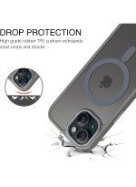 Mobile Phone Case iPhone 13 6.1 inch [Compatible with MagSafe] Translucent Matte Magnetic Shockproof Anti-Fingerprint Protective Case Case, Grey - Image 2