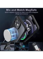 Mobile Phone Case iPhone 11 6.1 inch [Compatible with MagSafe] Translucent Matte Magnetic Shockproof Anti-Fingerprint Protective Case Case, Black - Image 3
