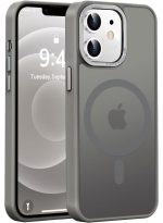 Mobile Phone Case iPhone 11 6.1 inch [Compatible with MagSafe] Translucent Matte Magnetic Shockproof Anti-Fingerprint Protective Case Case, Grey