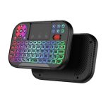 M2 Mini Wireless Backlit Keyboard with Touchpad and Air Mouse Remote, 2.4G & Bluetooth Dual Mode