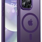 Mobile Phone Case iPhone 13 pro max 6.7 inch [Compatible with MagSafe] Translucent Matte Magnetic Shockproof Anti-Fingerprint Protective Case Case, Purple