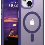 Mobile Phone Case iPhone 13 6.1 inch [Compatible with MagSafe] Translucent Matte Magnetic Shockproof Anti-Fingerprint Protective Case Case, Purple