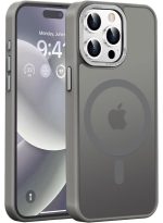 Mobile Phone Case iPhone 13 pro 6.1 inch [Compatible with MagSafe] Translucent Matte Magnetic Shockproof Anti-Fingerprint Protective Case Case, Grey