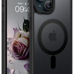 Mobile Phone Case iPhone 13 6.1 inch [Compatible with MagSafe] Translucent Matte Magnetic Shockproof Anti-Fingerprint Protective Case Case, Black