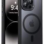 Mobile Phone Case iPhone 12 pro max 6.7 inch [Compatible with MagSafe] Translucent Matte Magnetic Shockproof Anti-Fingerprint Protective Case Case, Black