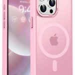 iPhone 11 Pro 5.8-inch Mobile Phone Case [MagSafe Compatible] Clear Matte Magnetic Protective Case, Shockproof and Fingerprint Resistant, Pink