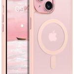 Mobile Phone Case iPhone 13 6.1 inch [Compatible with MagSafe] Translucent Matte Magnetic Shockproof Anti-Fingerprint Protective Case Case, Pink