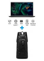 Vostro 3515 Laptop With 14 Inch FHD /Ryzen 7 3700U /8 GB Ram /512 GB SSD/ Radeon Rx Vega 10 /Windows 11 Home /English/Arabic Grey With Casual Leather Laptop Backpack Black English/Arabic Grey