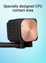 Prime LC 240 ARGB All-in-one AIO CPU Liquid Cooler AMD: AM5 & AM4 Intel: LGA 1851, 1700, 1200, 115x Specially Designed CPU Contact Area, finned Channels, Infinity Mirror, pre-Installed ARGB Fans - Image 5