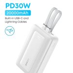 Anker Anker Power Bank, 20,000mAh 30W Max Fast Portable Charger with Built-in USB-C and MFi Certified Lightning Cables, USB-C&A, Battery Pack for iPhone 17/16/15/14 Series, MacBook, Galaxy