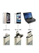I-Flash 3 in 1 Usb Flash Drive Expand Memory Stick Otg Pendrive for iphone iPad Android PC 128GB Gold - Image 5