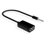 Headphone splitter audio cable 3.5mm male to 2 female jack 3.5mm splitter adapter aux cable for for iphone for samsung mp3 player (black 0.17m