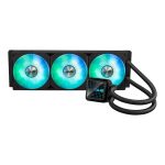 Prime LC 360 ARGB All-in-one CPU liquid cooler with specially designed CPU contact area and finned channels, water block with infinity mirror lens options, pre-installed ARGB fans and Aura lighting | 90RC0101-B0EAY0 Black