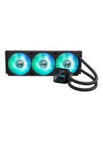 Prime LC 360 ARGB All-in-one CPU liquid cooler with specially designed CPU contact area and finned channels, water block with infinity mirror lens options, pre-installed ARGB fans and Aura lighting | 90RC0101-B0EAY0 Black