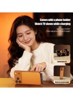 240W Type-C to Type-C Fast Charging Braided Data Cable 1.5m with Foldable Phone Stand, 90° Angled Design - Orange - Image 5