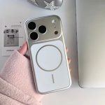 MagSafe Back Cover for iPhone 17 Pro, Crystal Shock Resistant with Protective Camera Cover, Silver