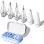 Replacement Tips for Apple Pencil Pro (1st/2nd Gen & USB-C), Upgraded iPad Pen Tips with Carrying Case, Precise Stylus Accessories - 6 Pack, Blue