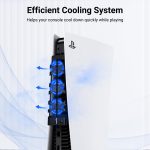 Cooling Fan for PlayStation 5 - High-Speed, Quiet External Cooling Fan for PlayStation 5 with Blue LED Lighting - 3 Fans, Cooling Accessories for PlayStation 5 Disc Edition, Compatible with PlayStation 5 Digital Edition - Black - Image 4